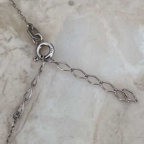 925 Sterling Silver Extra Large Sideways Initial “H” Necklace - Picture 6 of 7